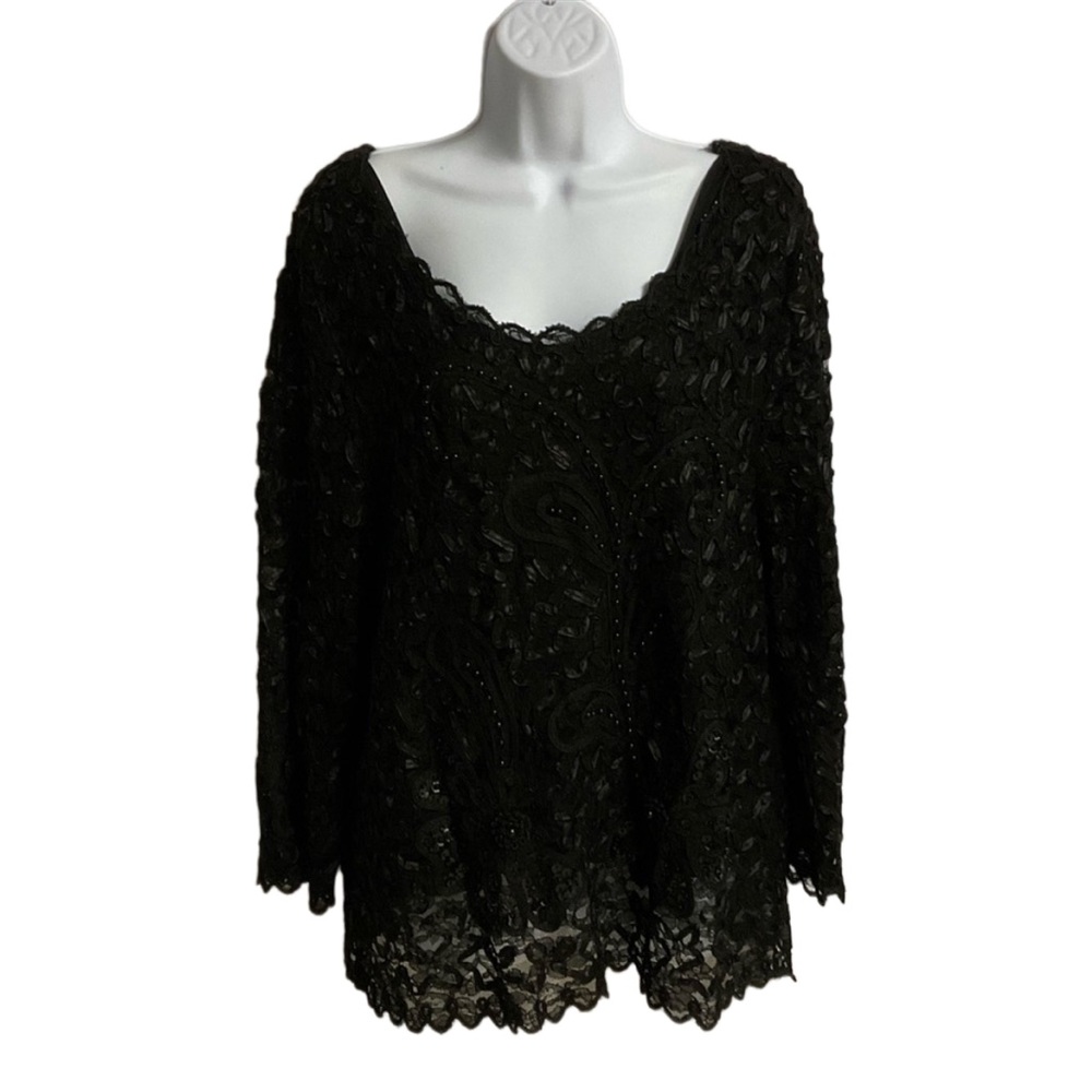 XL SM Collection black blouse